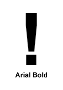 Arial Bold びっくりマーク(感嘆符) exclamation mark