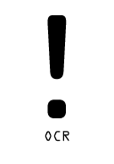 OCR びっくりマーク(感嘆符) exclamation mark