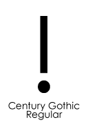 Century Gothic びっくりマーク(感嘆符) exclamation mark