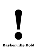 Baskerville Bold びっくりマーク(感嘆符) exclamation mark