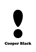 Cooper Black びっくりマーク(感嘆符) exclamation mark