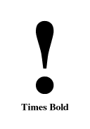Times Bold びっくりマーク(感嘆符) exclamation mark