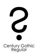 Century Gothic はてなマーク(疑問符) question mark