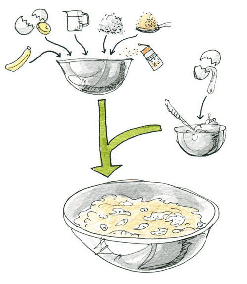 バナナパンケーキの作り方 イラストレシピ (2)