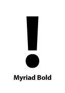 Myriad Bold びっくりマーク(感嘆符) exclamation mark
