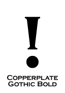 Copperplate Gothic Bold　びっくりマーク(感嘆符) exclamation mark