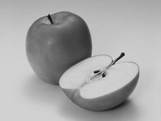 白黒のりんご