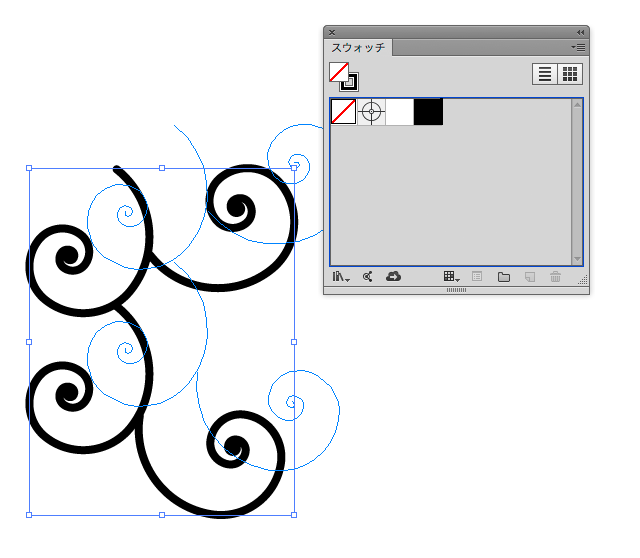 唐草文様のパターンスウォッチの作り方　スパイラルツール
