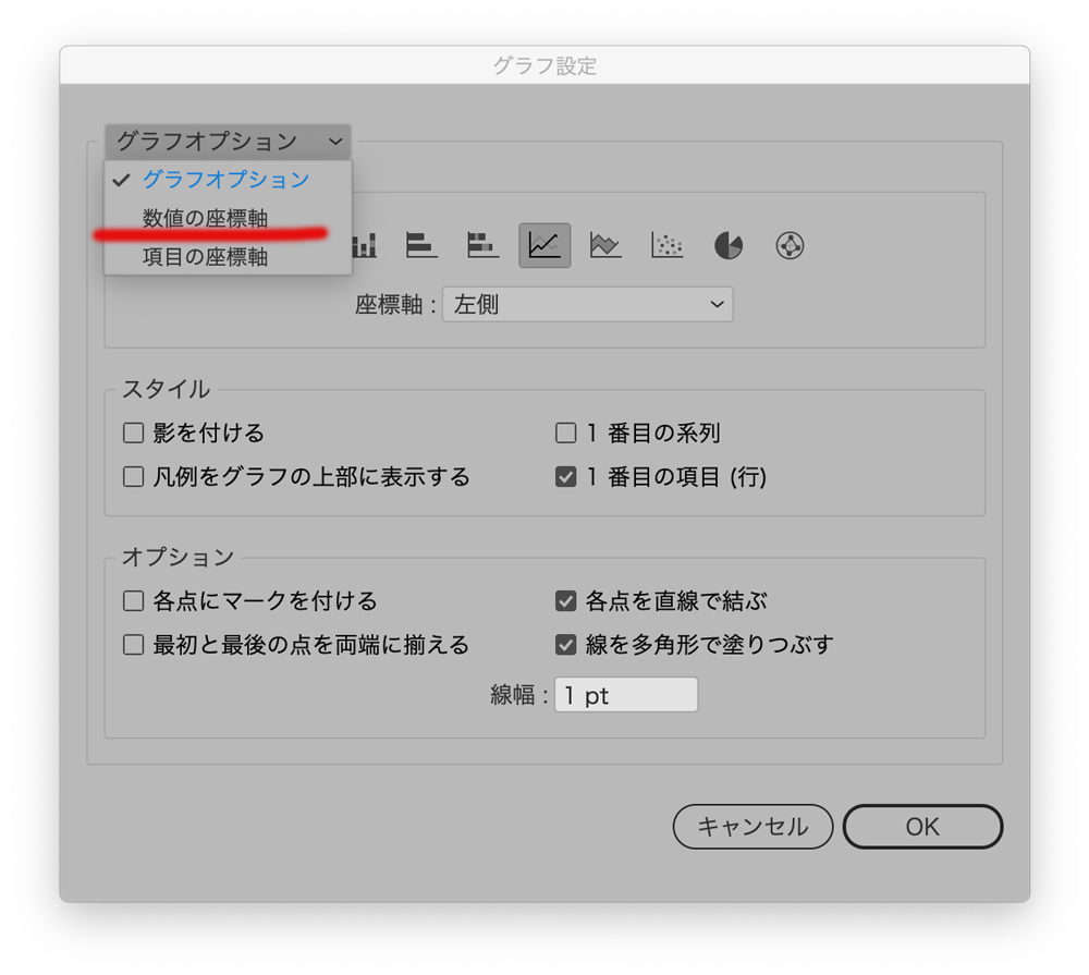 グラフの目盛りの設定 Adobe Illustrator グラフツールの使い方