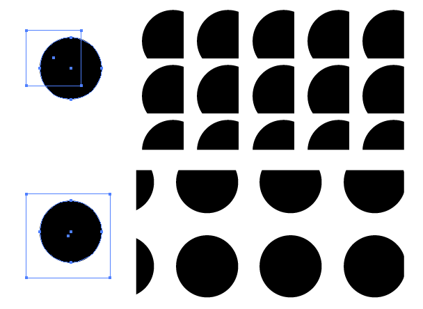同じ要素でも、ボックスの大きさを変えると違うパターンに。